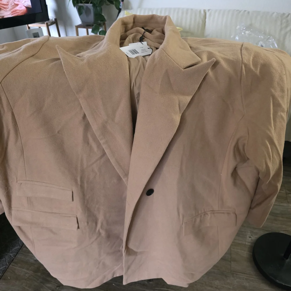Universal Standard 3XL Tailored Coat Ice Coffee Wool Blend Single Button. New - Picture 3 of 5